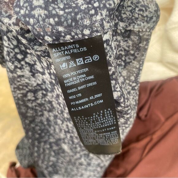 All Saints Sheer gray Button-Up tunic size 4 - Picture 8 of 8